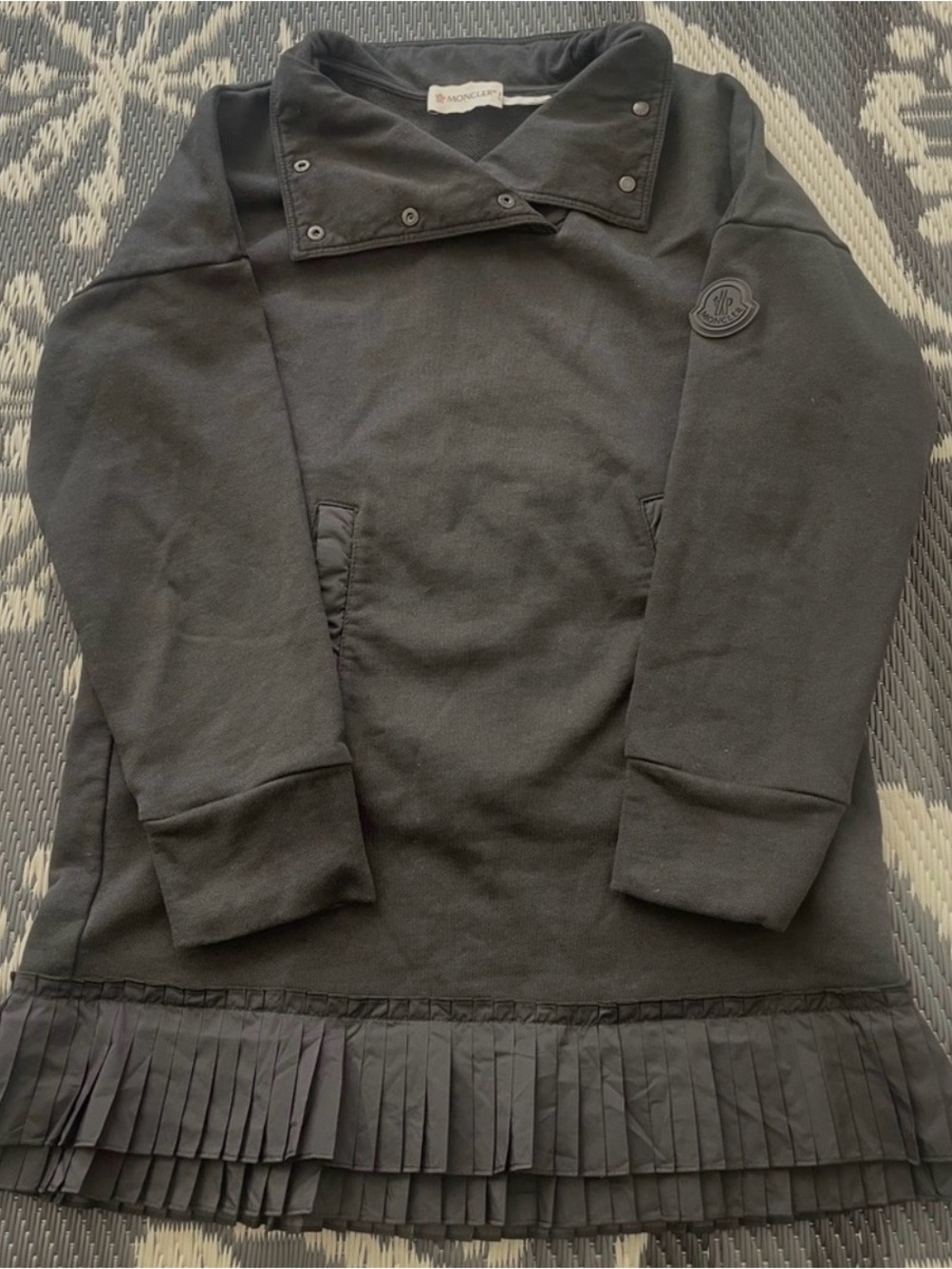 Moncler Black Pleated Hem dress